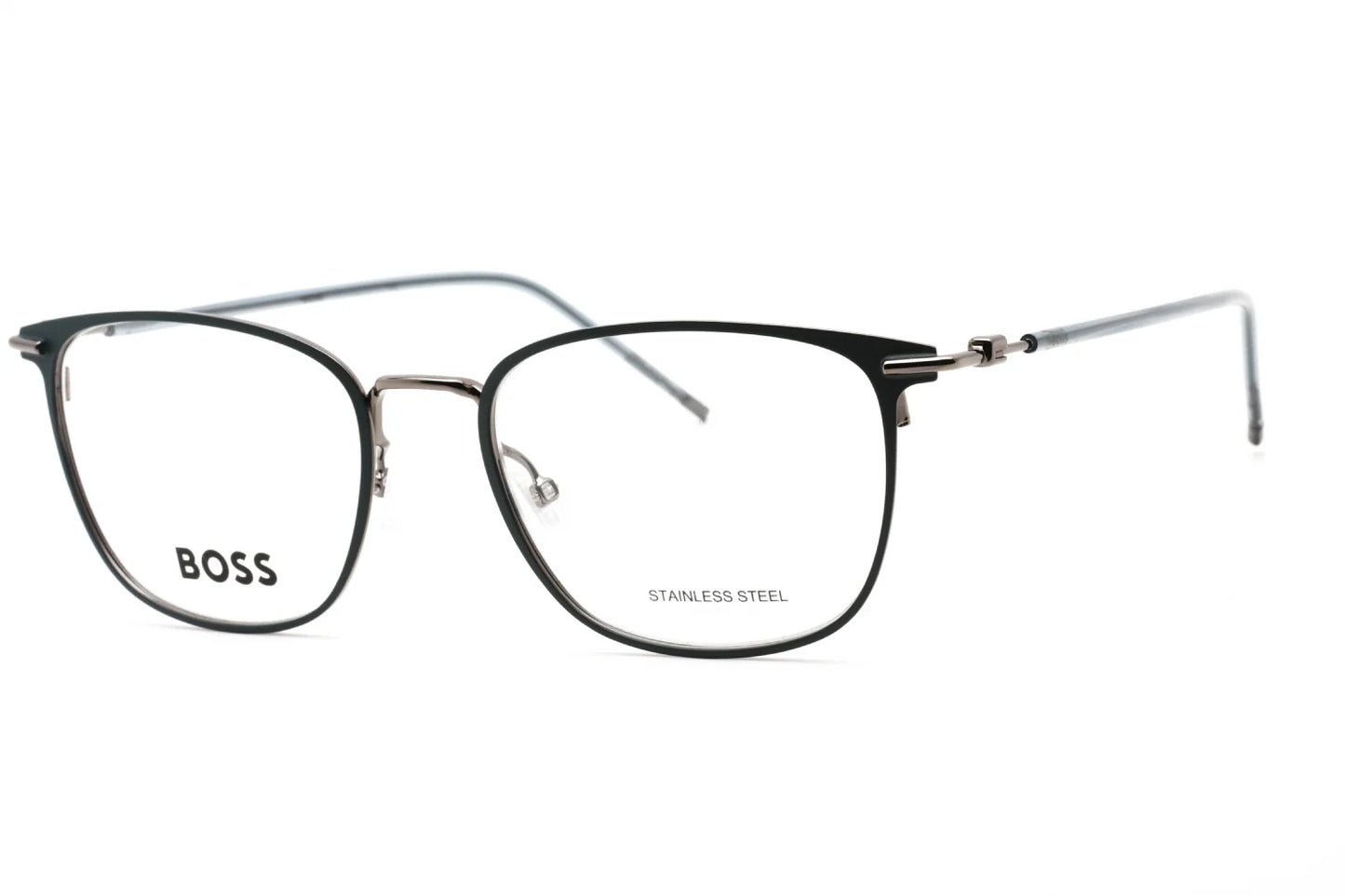 Huyo Boss Eyeglasses - Mate Blue Dark Ruthenium / Clear Lens 52X18X145 - BOSS 1431 0H2T