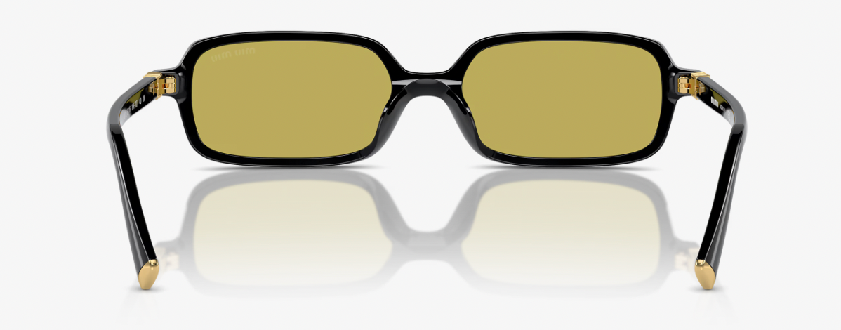 Miu Miu MU11ZSF 16K07O Rectangular Sunglasses – Black / Olive Green