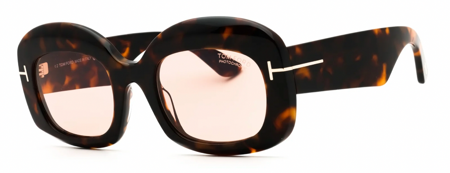 Tom Ford Carmen-02 FT1219 52V Sunglasses – Dark Havana Frame / Violet Lenses