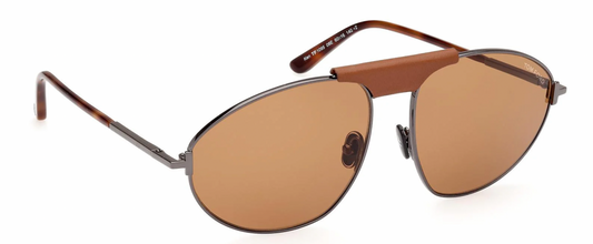 Tom Ford Ken FT1095 08E Sunglasses -Shiny Gunmetal Frame / Brown Lenses