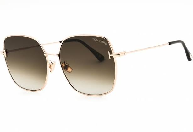 Tom Ford TF1250‑K 28F Sunglasses – Shiny Rose Gold with Brown Gradient Lenses